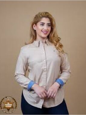 Tommy Hilfiger Women's Beige Button-Down Shirt